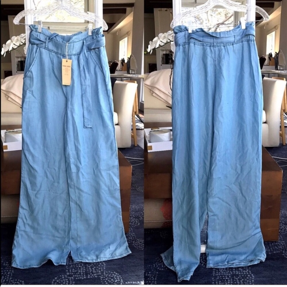 ❗️MORE SIZES ADDED! ❗️Wide Leg Blue Pants! 👖 - Picture 5 of 7